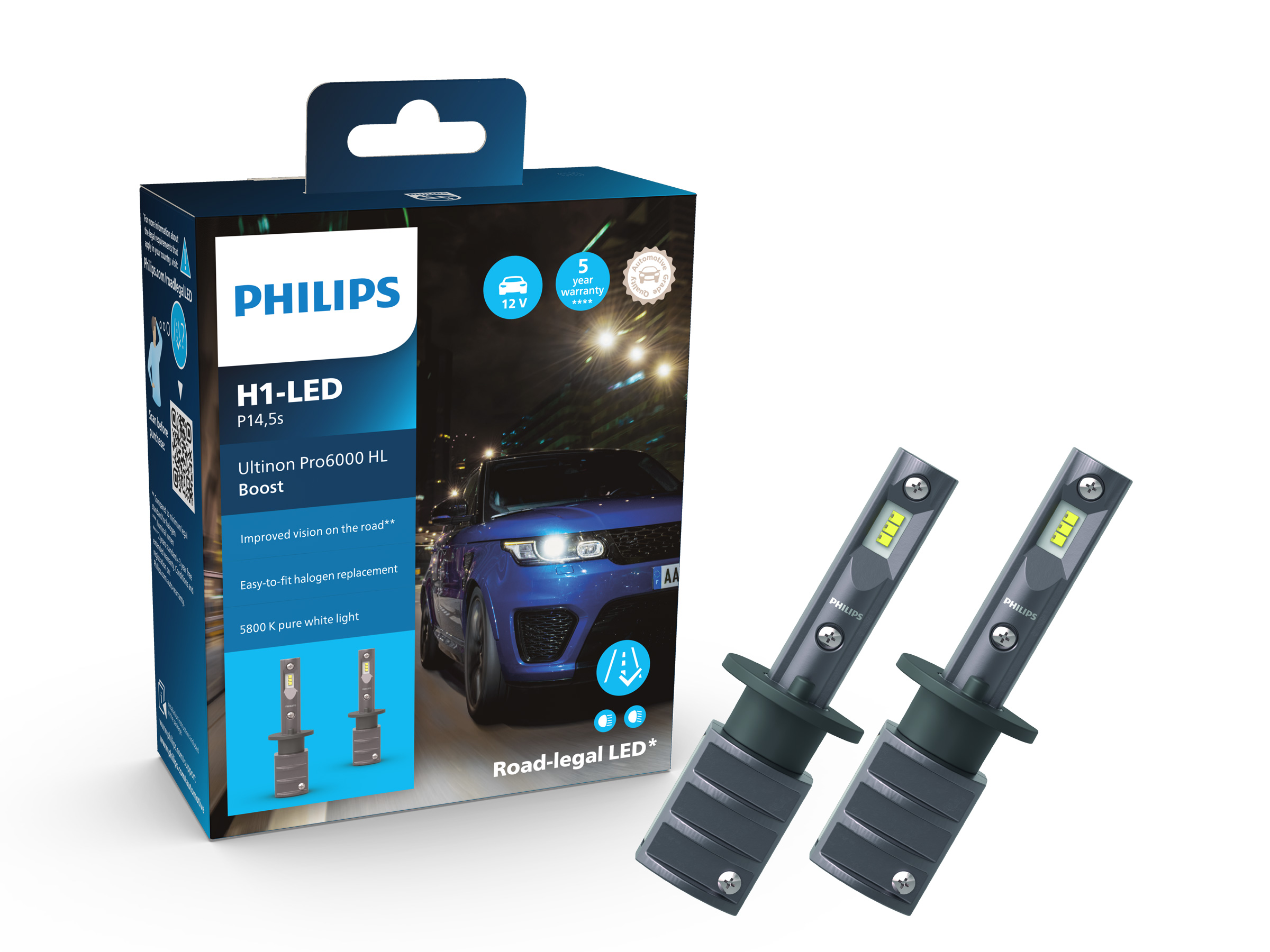 Philips Ultinon Pro6000 Boost H1 LED Fernlicht für Opel Astra K auch