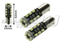 Preview: 2x 18 SMD 1210 LED Leuchtmittel Weiß 6000K Can-Bus ba9s T4W