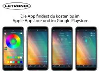 Preview: LETRONIX RGB LED Instrumentenbeleuchtung 2er Set mit Bluetooth App Steuerung