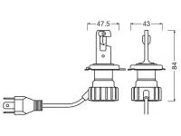 Preview: OSRAM Night Breaker H4 LED SMART +330% Abblendlicht + Fernlicht - 64193DWNBSM-2HB