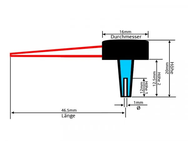 46,5mm LETRONIX Tachonadel Tachozeiger Tacho Zeiger Nadel in Rot Design 5