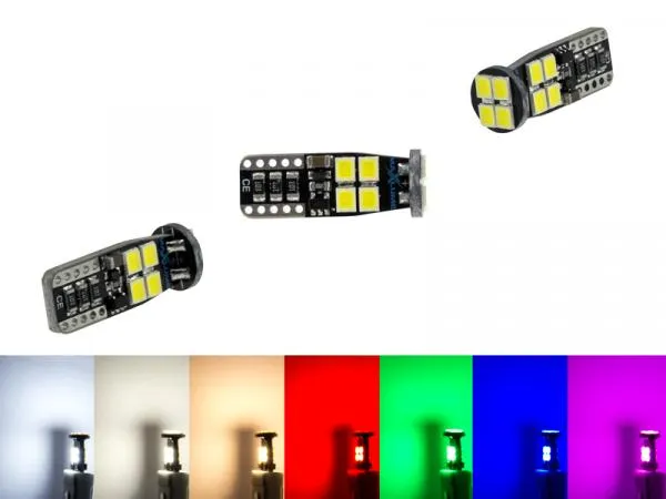 2pcs T10 W5w RGB Led Glühbirnen mit Fernbedienung 12chips Cob Silikon Shell  Strobe Blitz Auto Lesen Lampe Keil Auto Parkleuchte