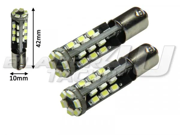 2x 30 SMD 1210 LED Leuchtmittel Weiß 6000K Can-Bus ba9s T4W