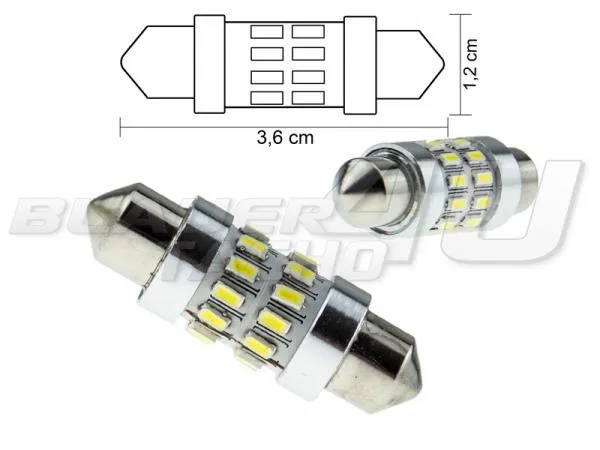 36mm LED Soffitte 24 x 3014 SMD C5W Weiß 360° Ausleuchtung