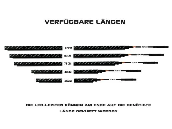 LETRONIX 110cm RGBIC LED-Leiste BLACK-Edition für RGBIC Full LED Ambientebeleuchtung