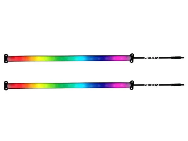 LETRONIX RGB Full LED Rainbow Fußraumbeleuchtung 2er Set 25cm RGBIC LED-Leisten