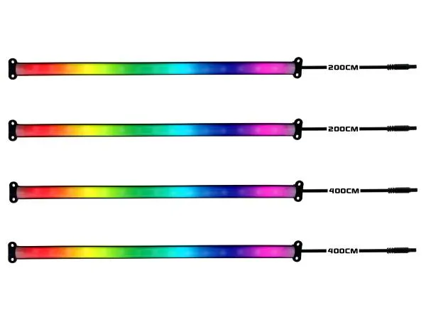 LETRONIX RGB Full LED Rainbow Fußraumbeleuchtung 4er Set 25cm RGBIC LED-Leisten