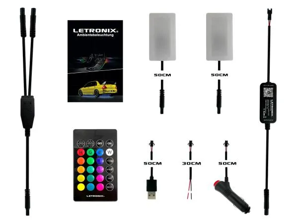 LETRONIX RGB LED Fußraumbeleuchtung Module 2er Set für Tesla für LED Ambientebeleuchtung