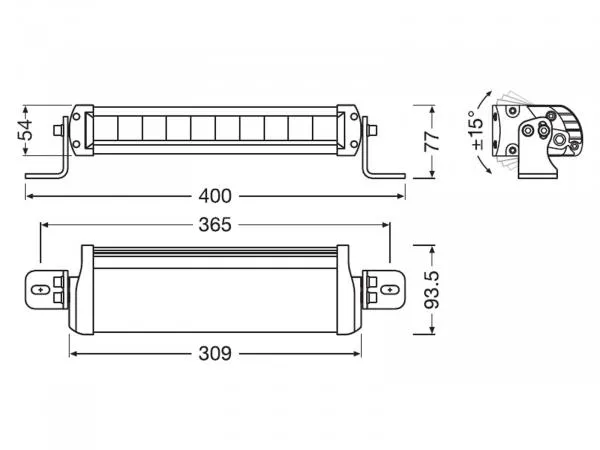 OSRAM LEDriving® Arbeits und Zusatzscheinwerfer Lightbar FX250-CB - LEDDL103-CB