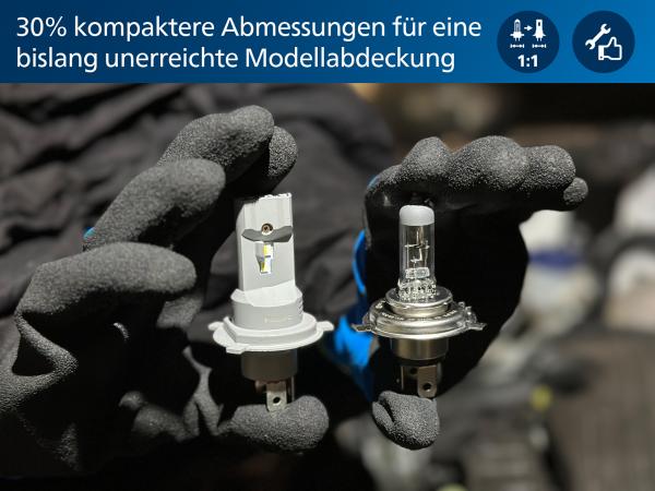 Philips Boost +300% GEN2 H4 LED Abblendlicht für Austin Mini Kombi 1967 - 2000