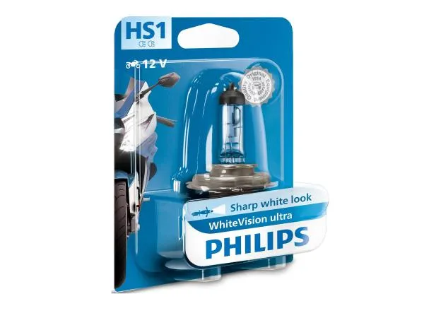 Philips HS1 12V 35/35W PX43t-38 WhiteVision Ultra Moto Motorrad Blister - 12636WVUBW