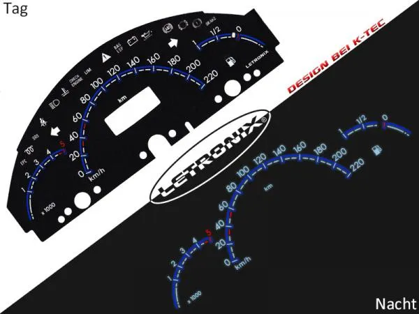 Plasma Tacho Tachoscheiben für Mercedes A-Klasse W168 0-220Km/h 5000U/Min