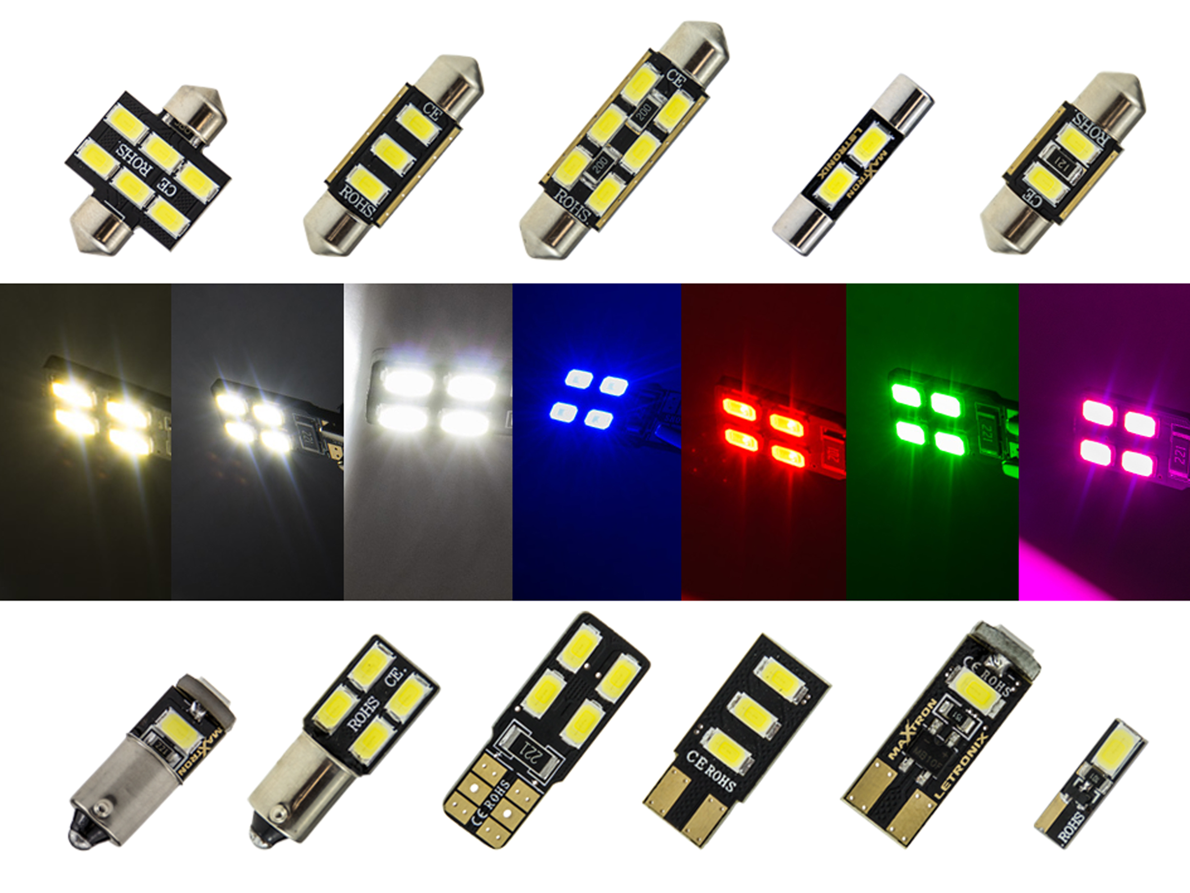 LED Leuchtmittel 24V passend für Instrumententafel, Cockpitbeleuchtung mit  W2,1x4,6d T5 Fassung, ve, Innenraumbeleuchtung, Fahrzeugbeleuchtung, ONLINESHOP