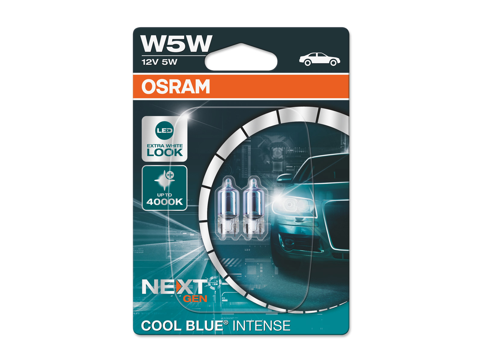 OSRAM W5W Cool Blue Intense NEXT GENERATION Halogen Duo Box