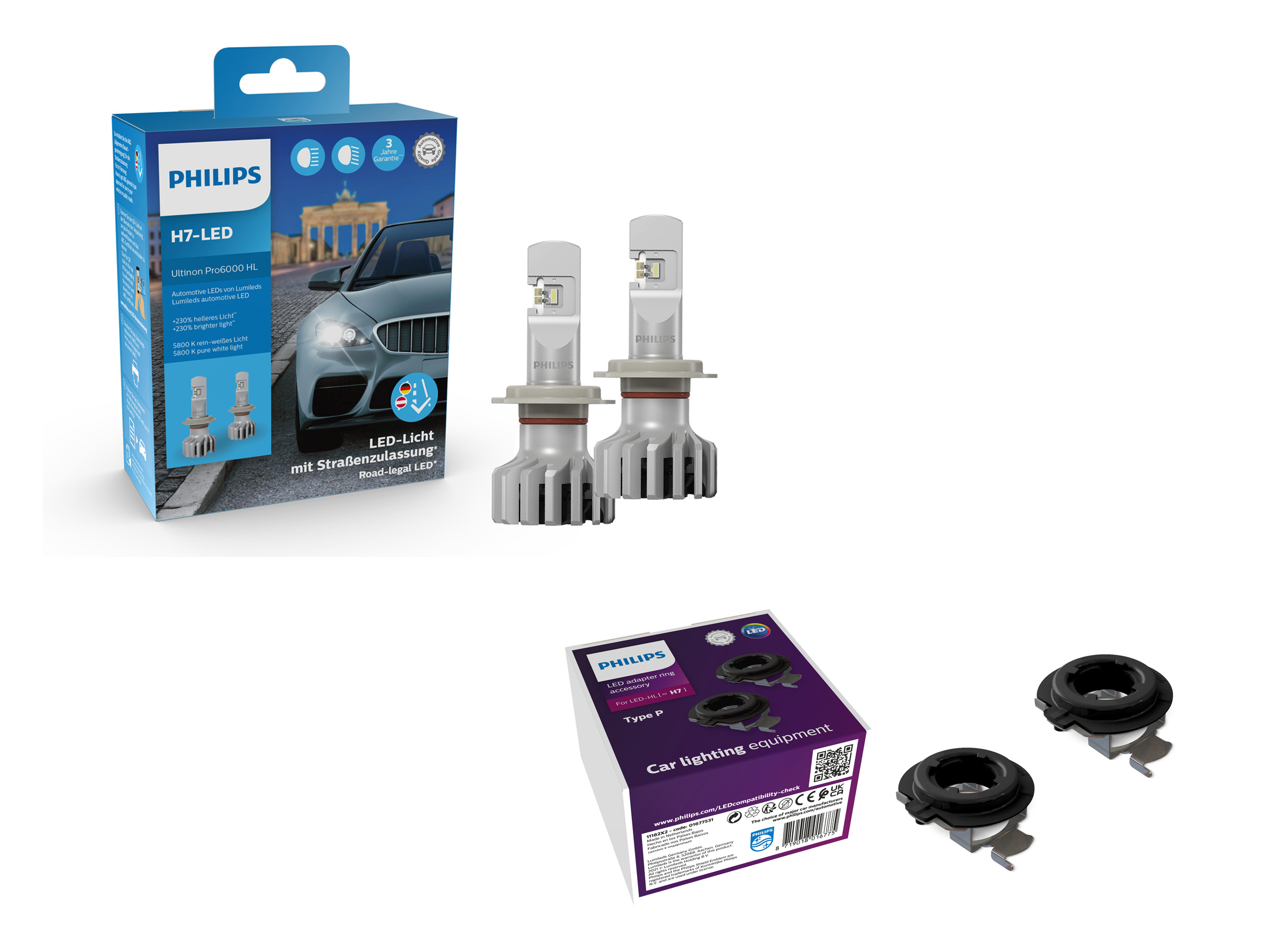 Philips Montagehalterung Adapter Ring Typ P für Ultinon Pro6000 H7 LED -  11182X2