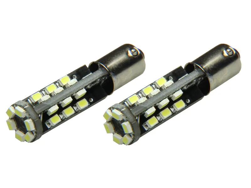 2x 30 SMD 1210 LED Leuchtmittel Weiß 6000K Can-Bus ba9s T4W