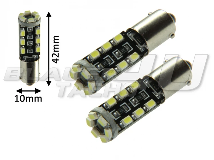 2x 18 SMD 1210 LED Leuchtmittel Weiß 6000K Can-Bus ba9s T4W