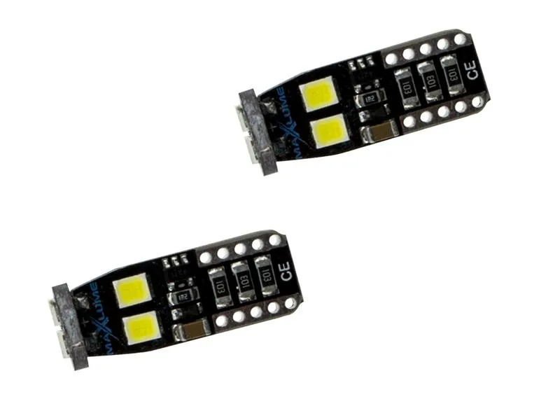 2x MaXlume® 6x SMD 2835 Ultra CAN-Bus LED 360LM w5w T10 Glassockel 12V 24V