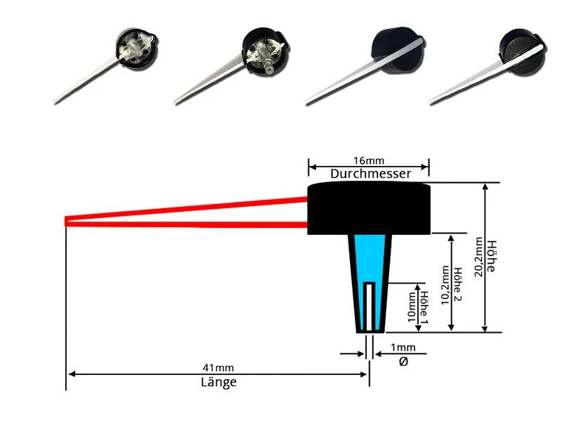 41mm LETRONIX Tachonadel Tachozeiger Tacho Zeiger Nadel in Weiß Design 7