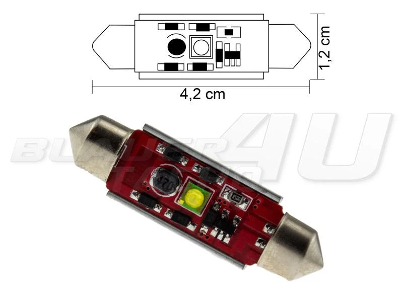 42mm 3 Watt LED Soffitte C5W Can-Bus CheckControl