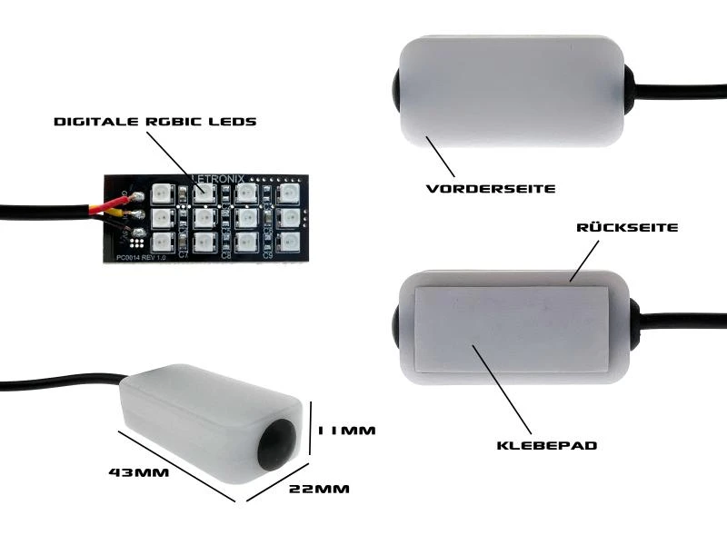 Erweiterungsset Fußraumbeleuchtung 4x LED-Module für RGBIC Ambientebeleuchtung