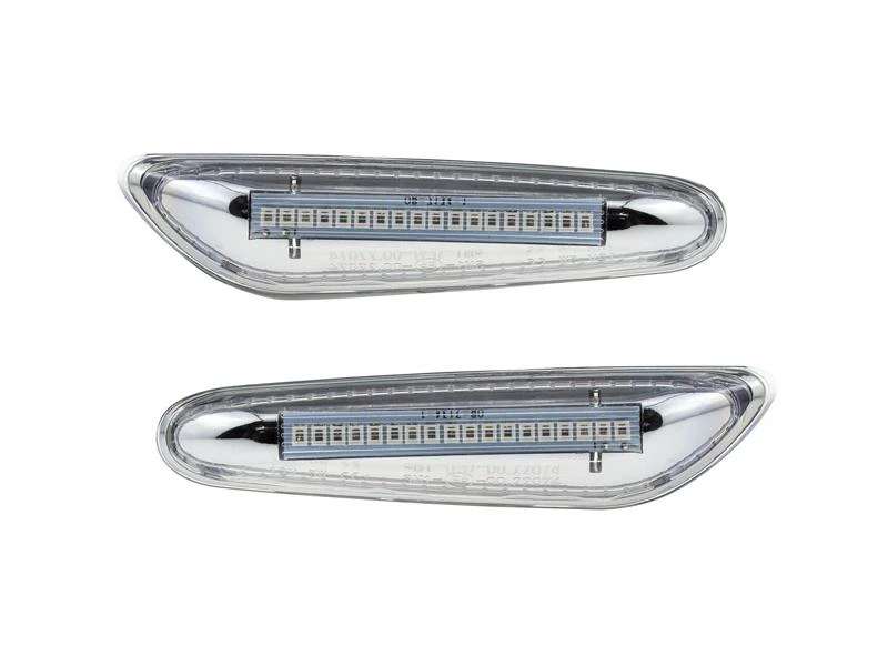 LED Seitenblinker Blinker Chrome Silber Design für BMW 3er E90 2005-2013