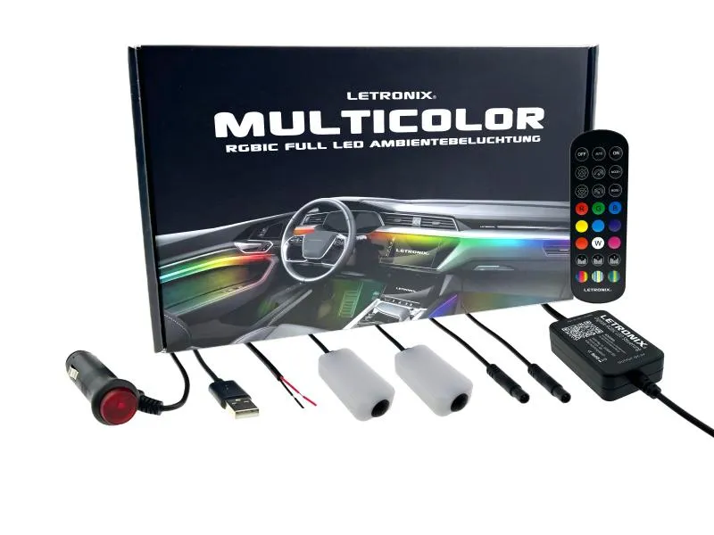 LETRONIX RGB Full LED Rainbow Fußraumbeleuchtung 2er Set RGBIC LED-Modul