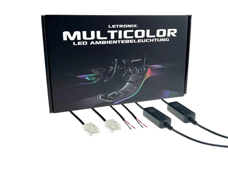 LETRONIX RGB LED Griffmulde Türgriffbeleuchtung 2er Set für LED Ambientebeleuchtung