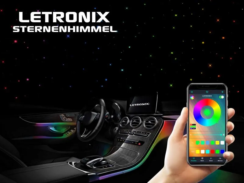 LETRONIX RGB LED Sternenhimmel 10er Set mit 1040 Sternen/Fasern und App Steuerung