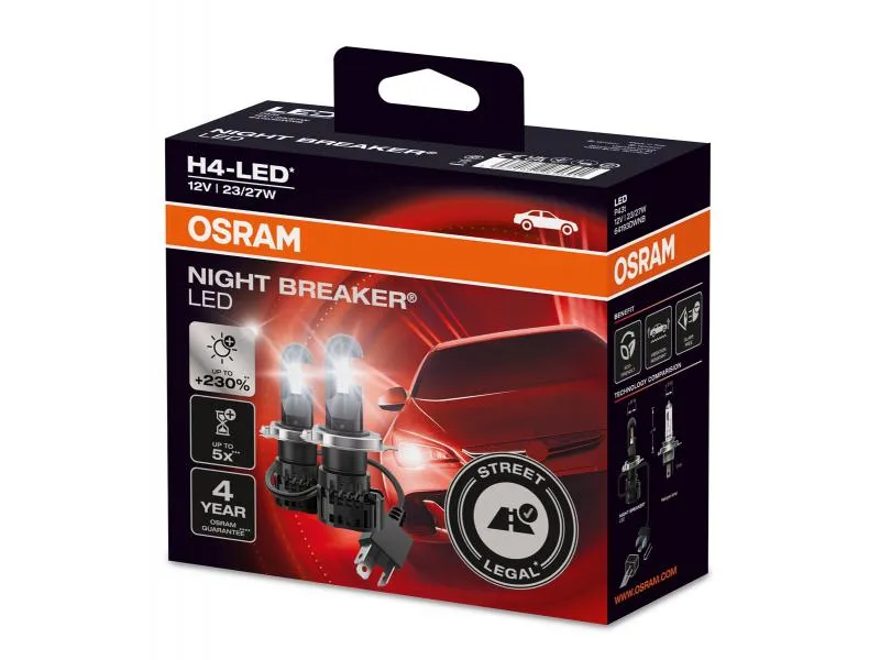 OSRAM H4 LED Night Breaker für Toyota Hilux Gen 7 N25 2005-2012 Straßenzulassung