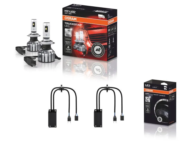 OSRAM LED H7 Truckstar 24V +230% Abblendlicht SET für MAN TGS TGX TGL ab 2007