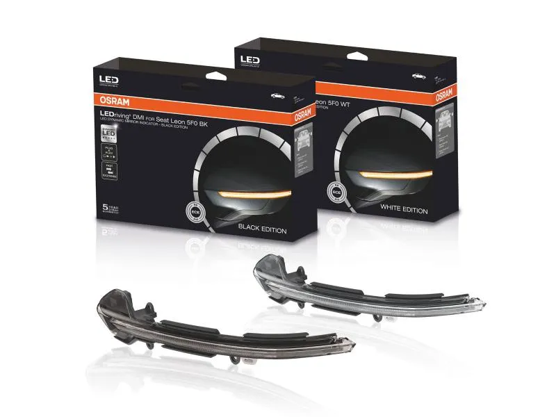 OSRAM LEDriving® Dynamische LED Spiegelblinker für Seat Leon 5F + für Seat Ibiza KJ Weiß