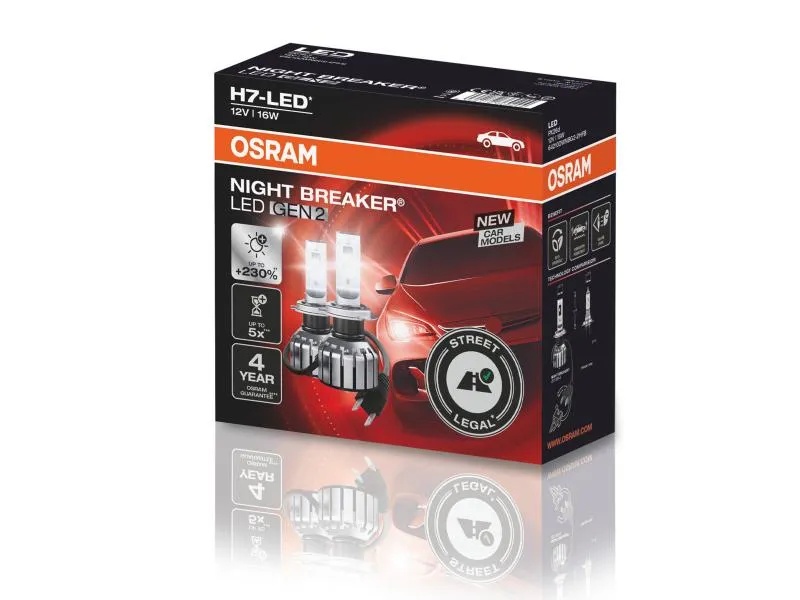 OSRAM Night Breaker H7 LED GEN2 Abblendlicht für Hyundai i20 Typ PB ab 07/2012