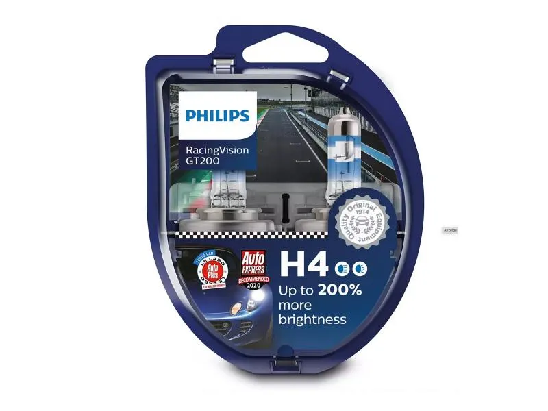 Philips H4 Leuchtmittel  60/55W P43t-38 RacingVision GT200 DuoBox - 12342RGTS2