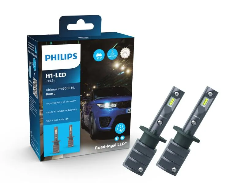 Philips Ultinon Pro6000 Boost H1 LED Fernlicht für Citroen C4 Cactus Typ 0 ab 2018