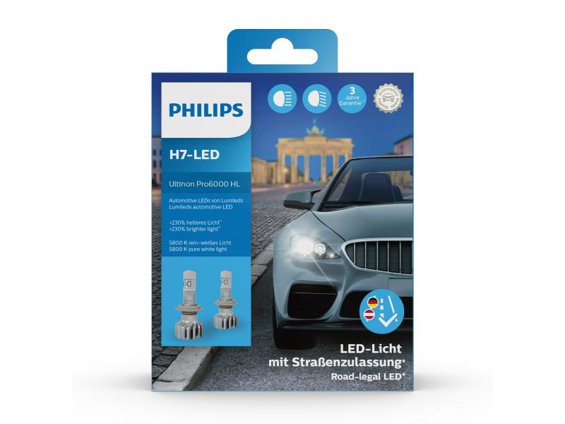 Philips Ultinon Pro6000 H7 LED für Audi A1 Typ 8X 2015-2018 mit