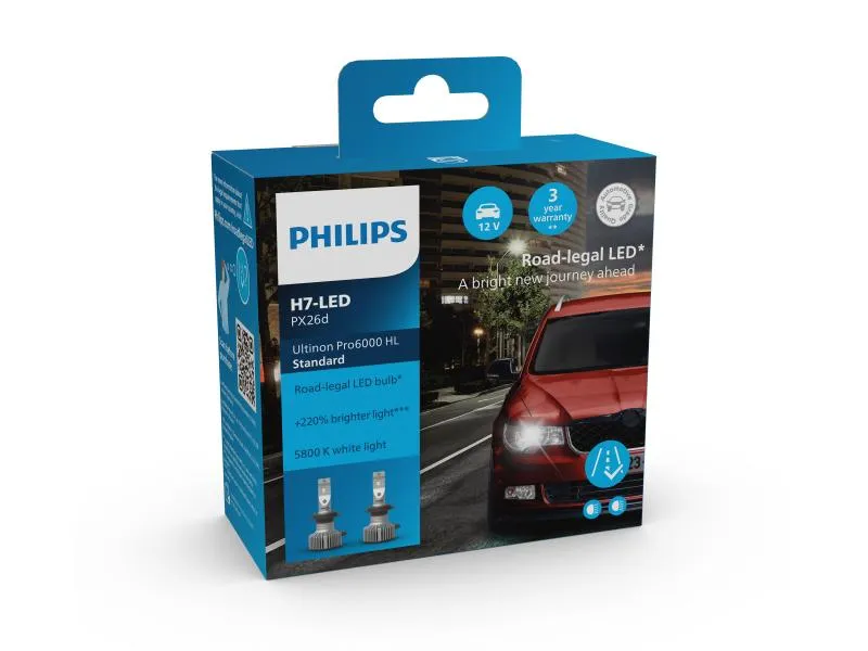 Philips Ultinon Pro6000 Standard H7 LED Abblendlicht +220% - 11972U60SX2
