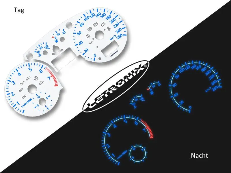 Plasma Tacho Tachoscheiben für Audi A4 0-260Km/h 7000U/Min
