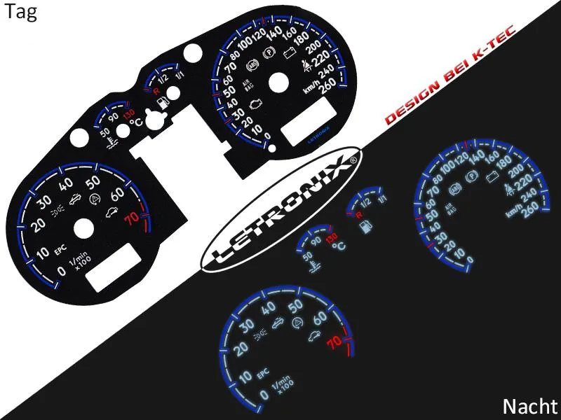 Plasma Tacho Tachoscheiben für Audi TT 0-260Km/h 7000U/Min