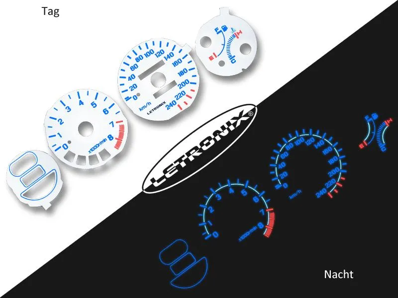 Plasma Tacho Tachoscheiben für Honda CRX Del Sol 0-240Km/h 8000U/Min