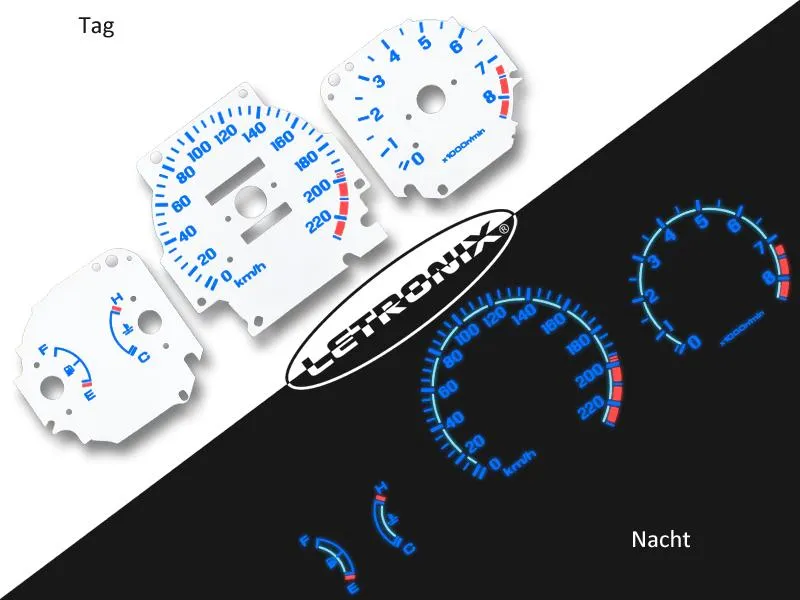 Plasma Tacho Tachoscheiben für Honda Civic 96-00 0-220Km/h 8000U/Min