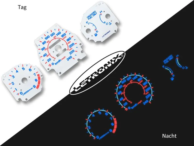 Plasma Tacho Tachoscheiben für Honda Civic 96-00 0-240Km/h 9000U/Min