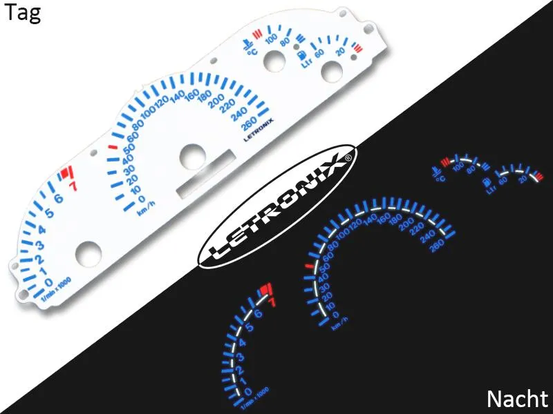 Plasma Tacho Tachoscheiben für Opel Vectra B 0-260Km/h 7000U/Min Digital