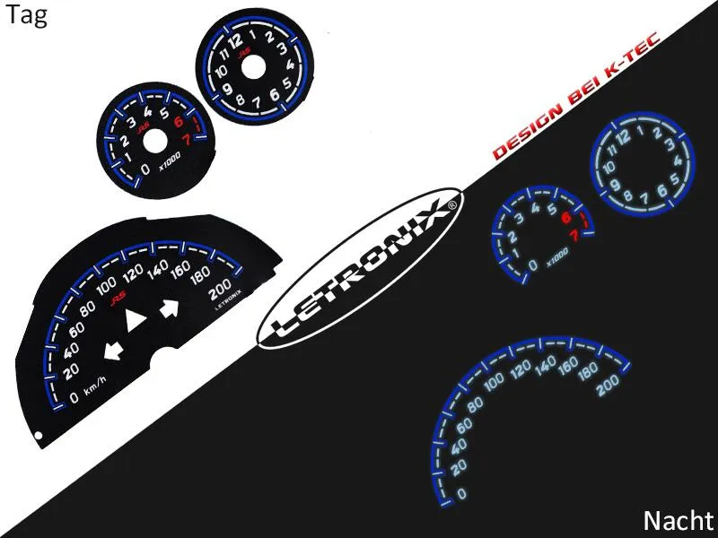 Plasma Tacho Tachoscheiben für Smart Roadster 0-200Km/h 7000U/Min