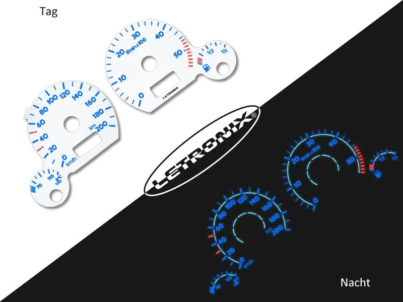 Plasma Tacho Tachoscheiben für VW Polo 6n 0-200Km/h 5000U/min