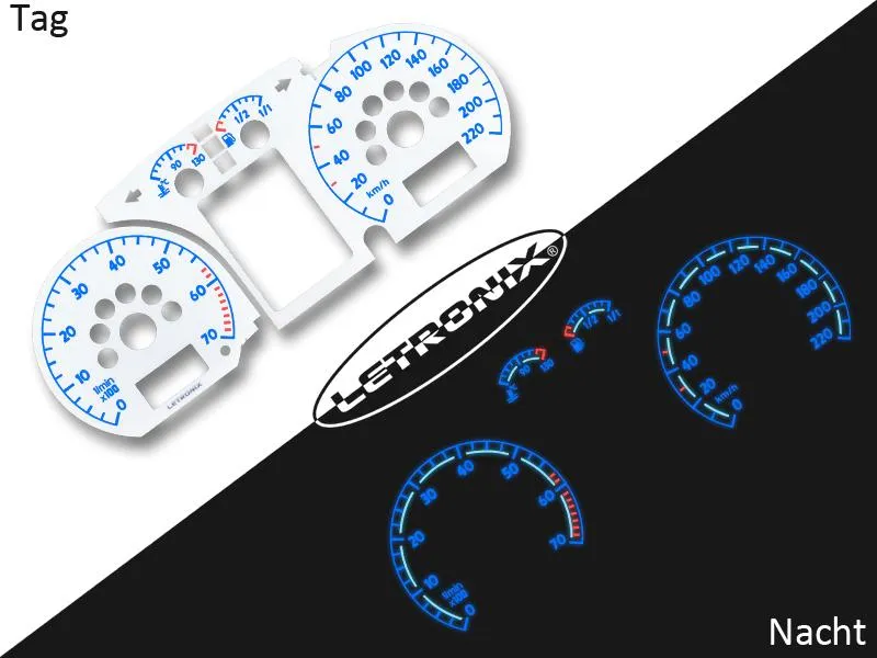 Plasma Tacho Tachoscheiben für VW Polo 9n 0-220Km/h 7000U/Min