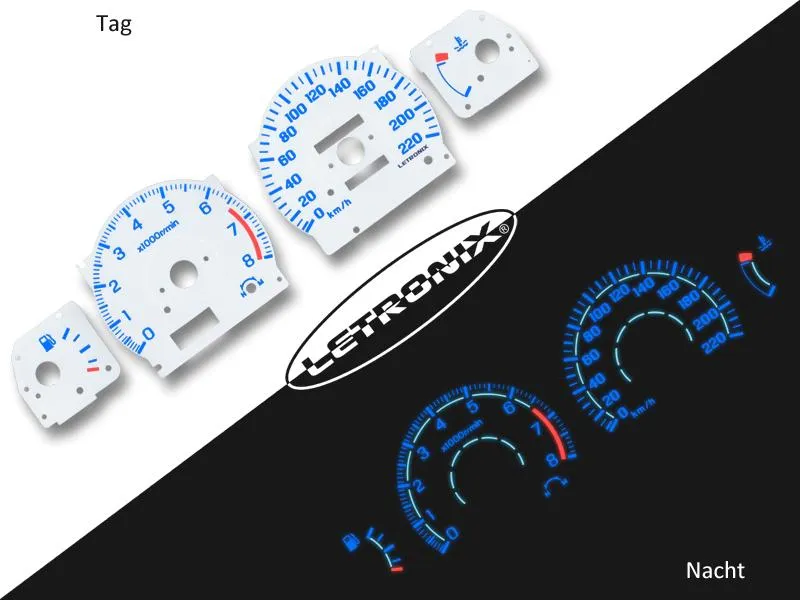 Plasma Tacho Tachoscheiben für Nissan 100NX Typ 2 0-220Km/h 8000U/Min