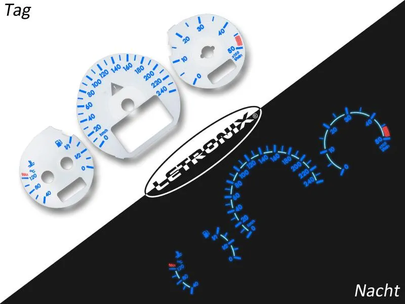 Plasma Tachoscheiben für Mercedes W202 W208 W210 ab `99 0-240Kmh 5000U/Min