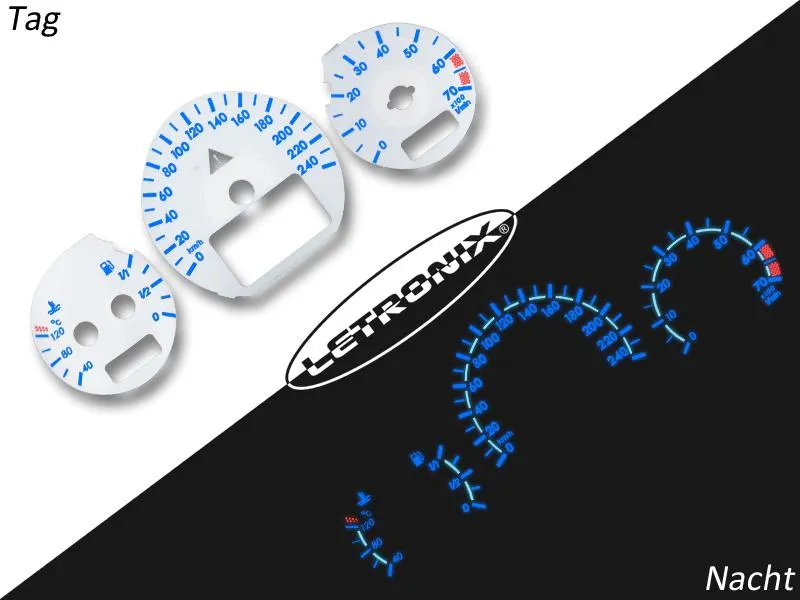 Plasma Tachoscheiben für Mercedes W202 W208 W210 ab `99 0-240Kmh 7000U/Min