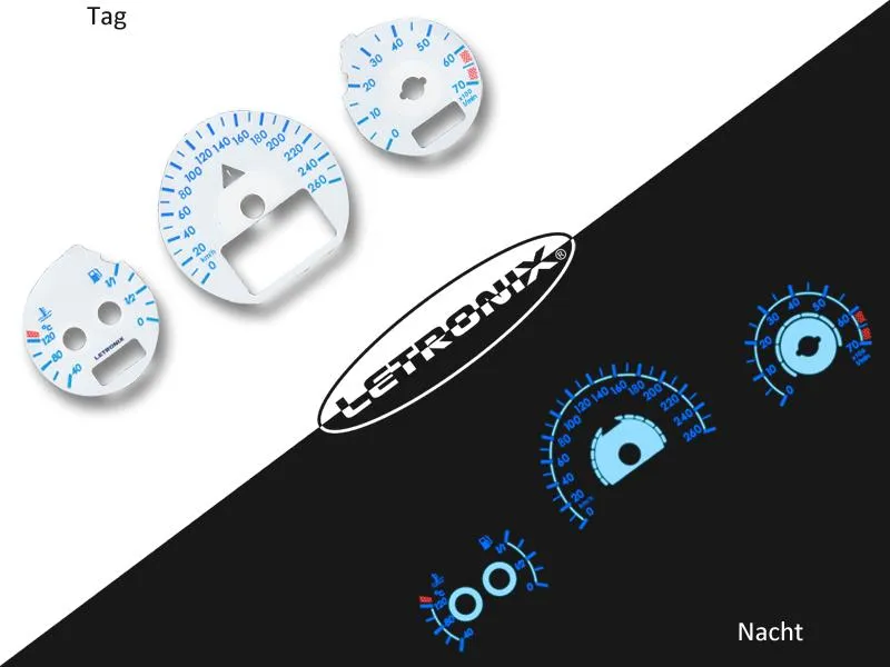 Plasma Tachoscheiben für Mercedes W202 W208 W210 ab `99 0-260Kmh 7000U/Min